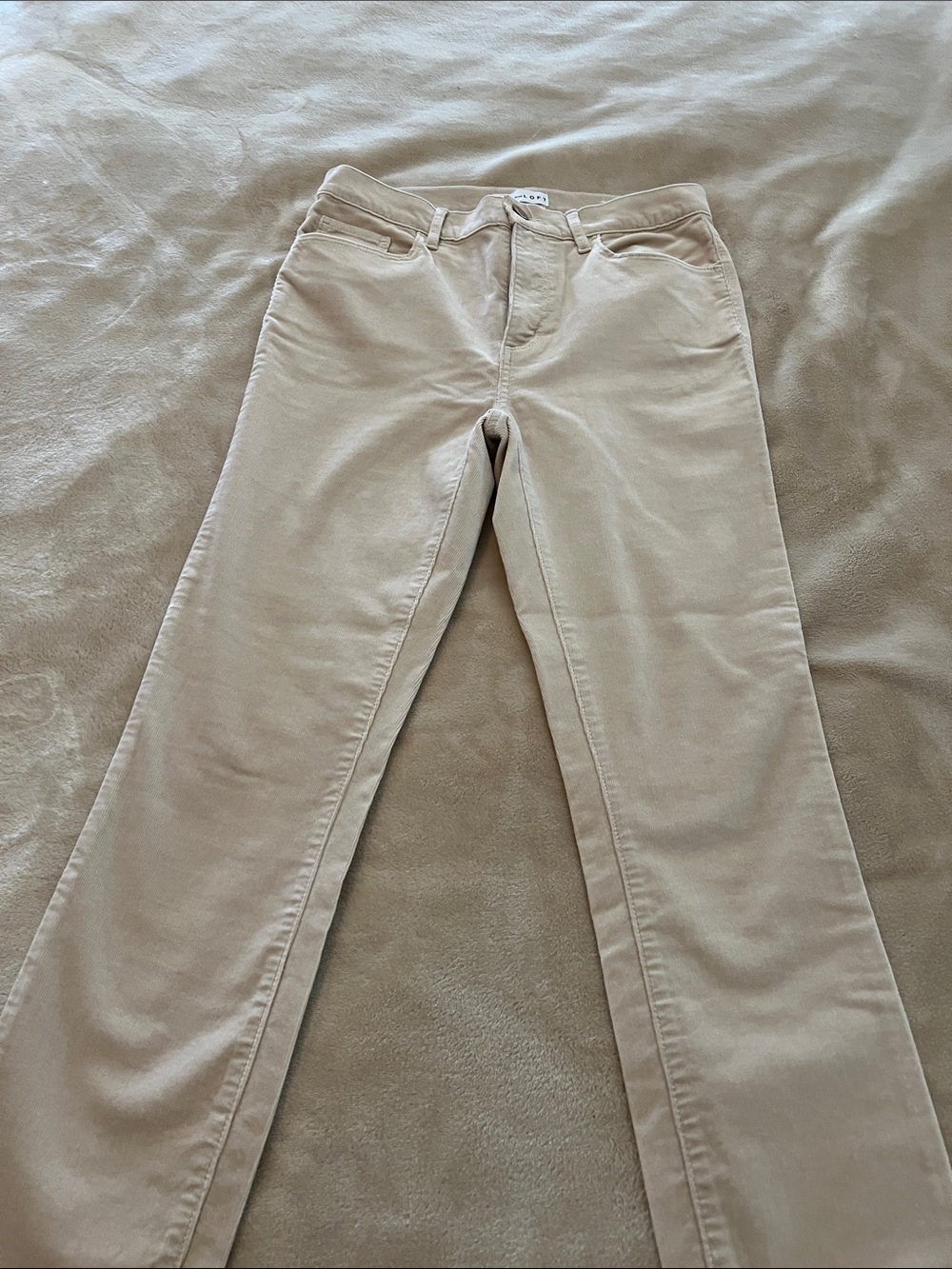 LOFT Straight Leg Jeans in Beige